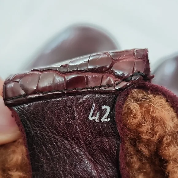 NEW - CALZOLERIA TOSCANA Buffalo Calfskin & Gator Skin 4060 Brick